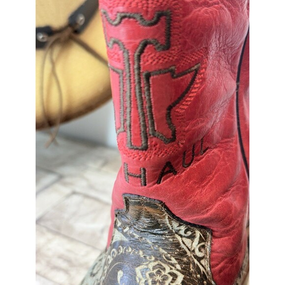 Tin Haul American Women Cowboy Boots Square Toe Western Leather Boots Size 8.5 - Picture 6 of 16